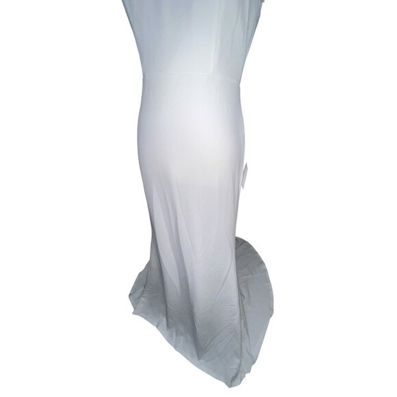Lulus Feeling of Forever White Sleeveless Mermaid Maxi Dress Sz Medium White - Picture 8 of 14